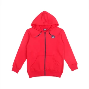 Gini And Jony Boys Red Graphic Print Cotton Knits Jacket Full Sleeves