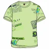Gini And Jony Boys Olive Typography Cotton T-Shirt Half Sleeves