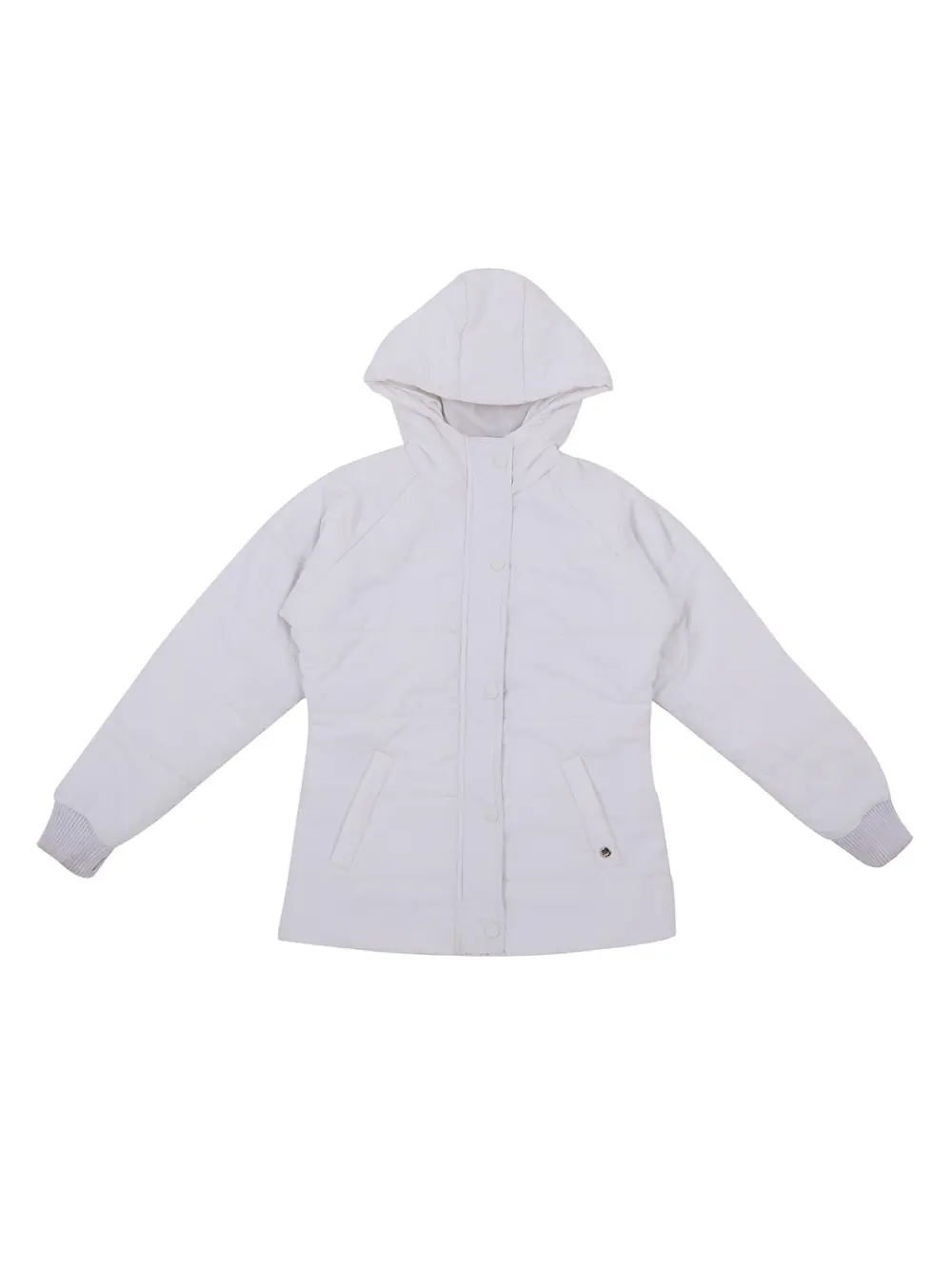 Gini And Jony Girls White Typographic Print Taffeta Heavy Winter Jacket Full Sleeves