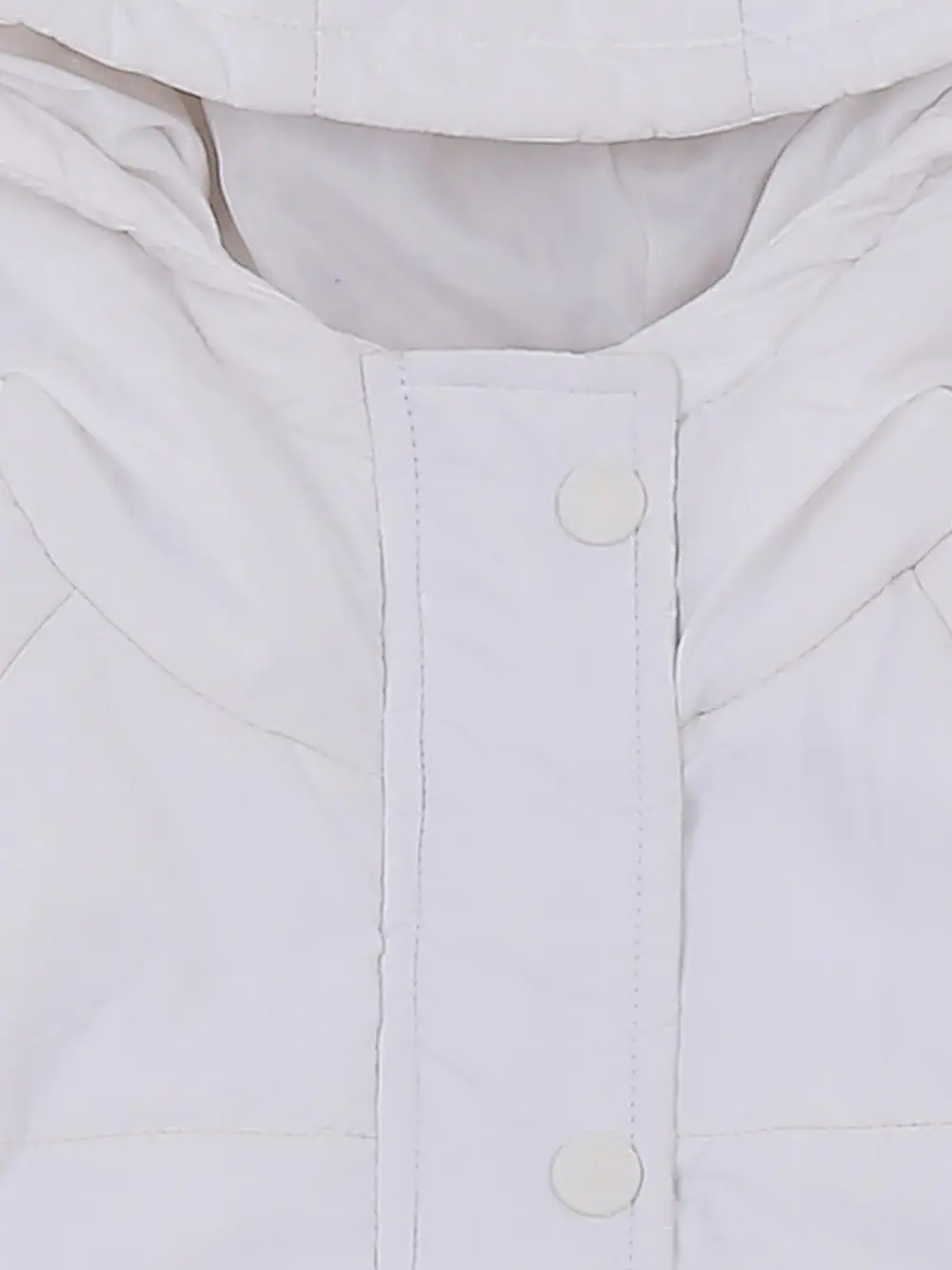 Gini And Jony Girls White Typographic Print Taffeta Heavy Winter Jacket Full Sleeves