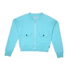 Gini & Jony Girls Sky Blue Plain Knits Jacket