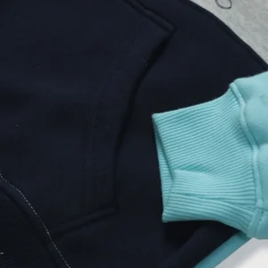 Gini And Jony Boys Blue Color Block Cotton Sweat Shirt Full Sleeves