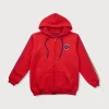 Gini And Jony Boys Red Color Block Cotton Knits Jacket Full Sleeves 18-24M