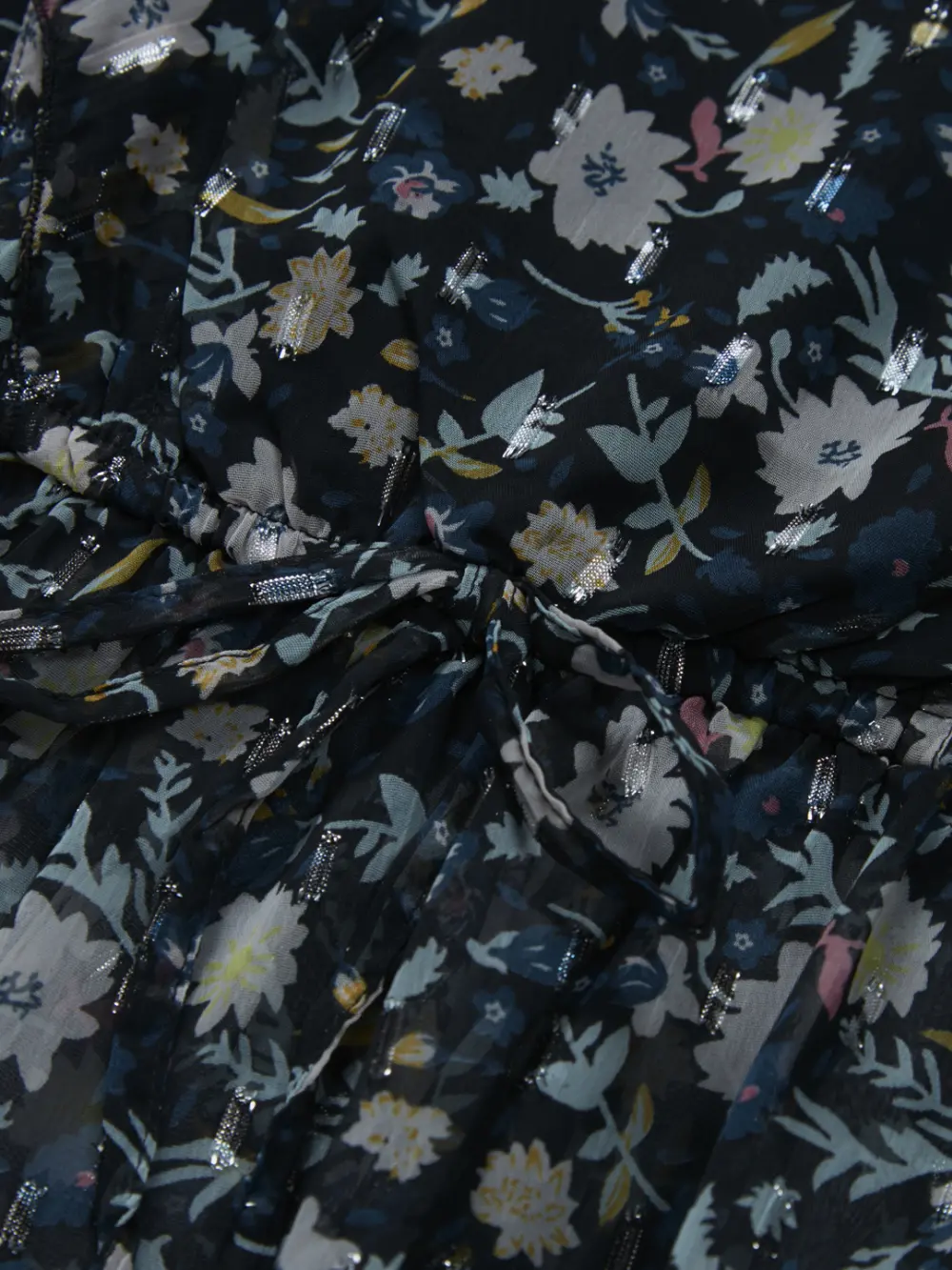 Gini And Jony Girls Black Floral Print Chiffon Woven Top Full Sleeves