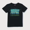 Gini And Jony Boys Navy Typographic Print Cotton T-Shirt Half Sleeves