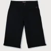 Gini And Jony Boys Black Solid Cotton Bermuda Fixed Waist