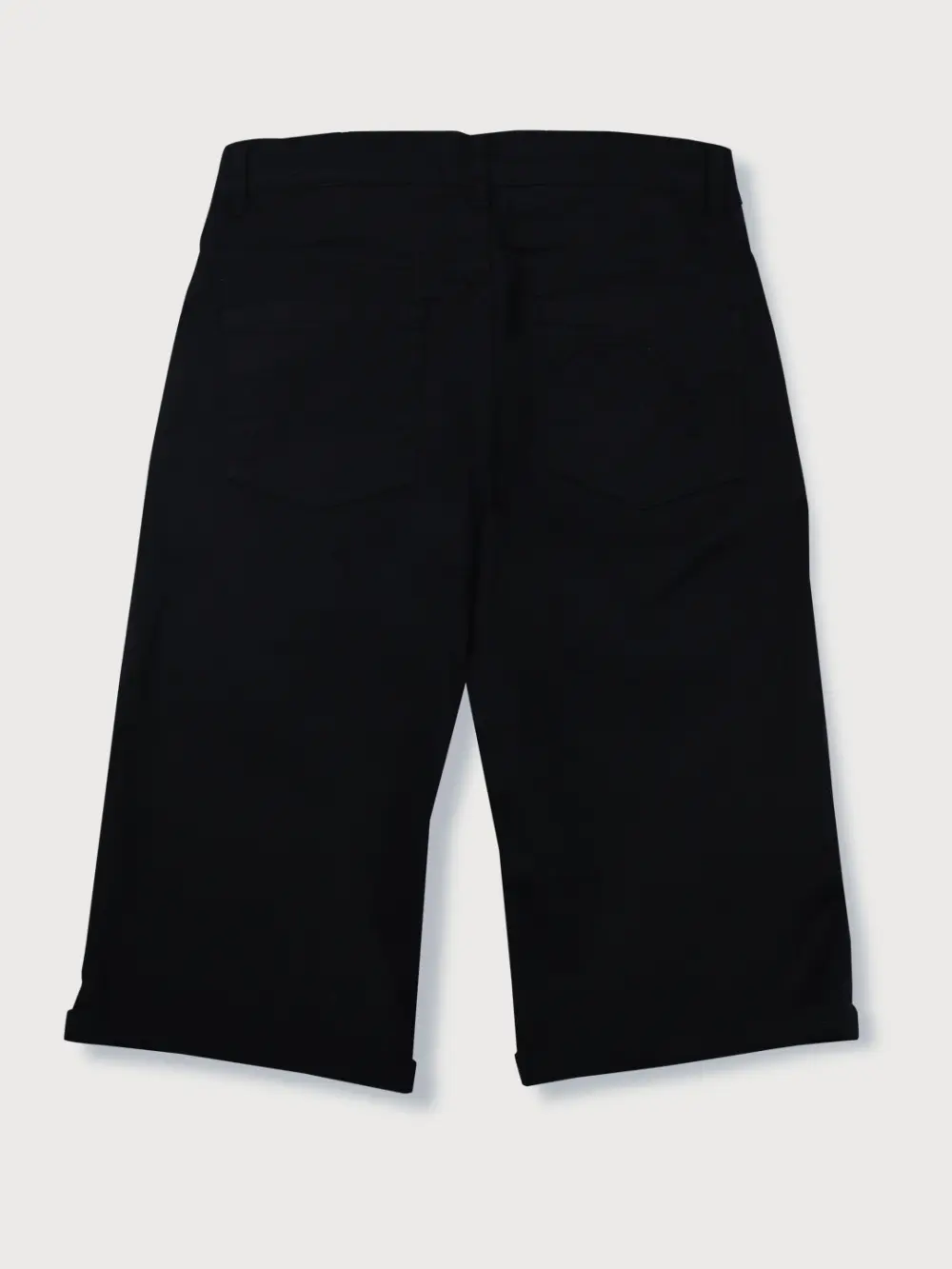 Gini And Jony Boys Black Solid Cotton Bermuda Fixed Waist