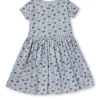 Gini And Jony Girls Grey Conversational Print Dress Half Sleeves