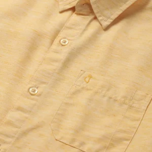 Gini And Jony Boys Yellow Solid Cotton Shirt Half Sleeves