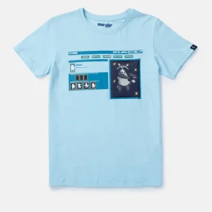 Gini And Jony Boys Blue Graphic Print Cotton T-Shirt Half Sleeves