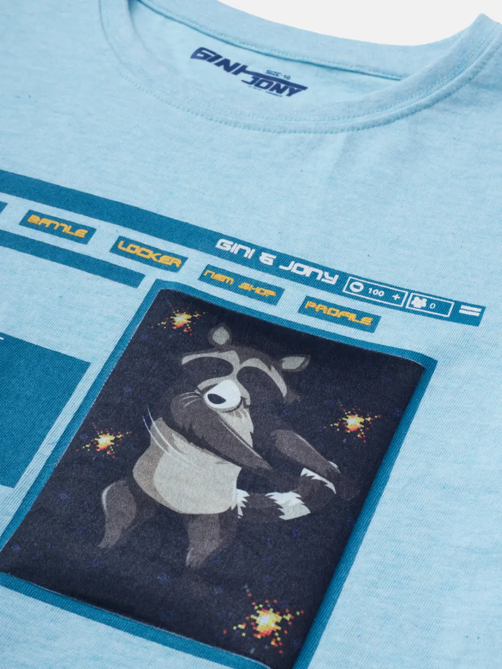 Gini And Jony Boys Blue Graphic Print Cotton T-Shirt Half Sleeves