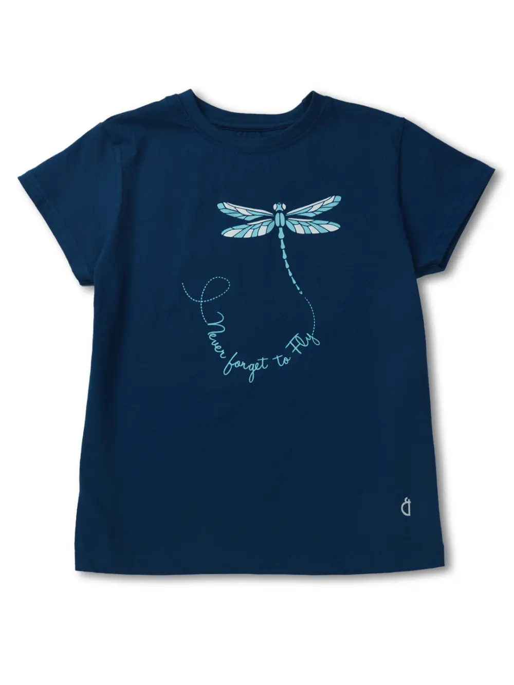Gini And Jony Girls Navy Blue Printed Cotton Knits Top Half Sleeves 9-12 Months