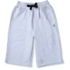 Gini And Jony Boys Grey Solid Cotton Elasticated Bermuda