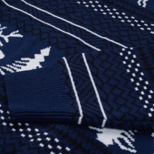 Gini & Jony Boys Navy Printed Woven Full Sleeves Sweater