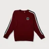 Gini & Jony Boys Red Solid Woven Full Sleeves Sweater