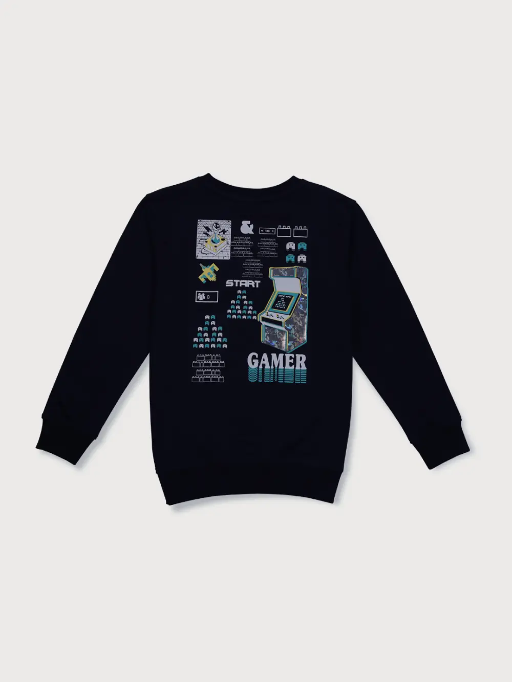 Boys Blue Cotton Printed Sweatshirt