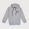 Gini And Jony Boys Grey Solid Cotton Knits Jacket Full Sleeves