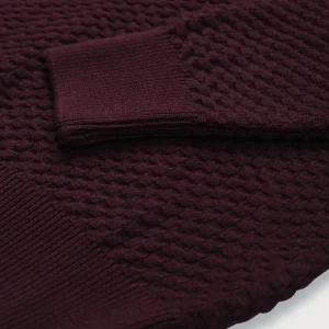 Gini & Jony Boys Red Solid Woven Full Sleeves Sweater