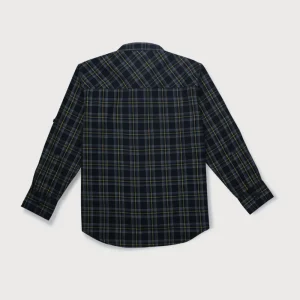 Gini And Jony Boys Navy Blue Checks Cotton Shirt Full Sleeves