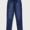Gini & Jony Boys Blue Washed Denim Elasticated Jeans