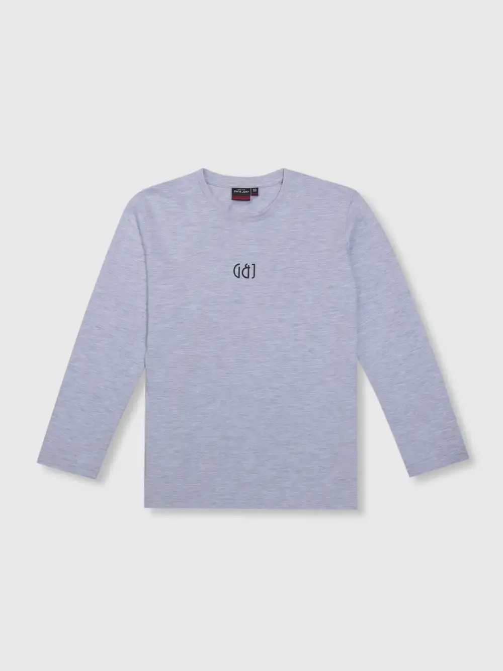 Gini & Jony Boys Blue Printed Cotton Full Sleeves T-Shirt