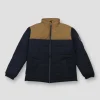 Gini And Jony Boys Navy Color Block Taffeta Heavy Winter Jacket Full Sleeves