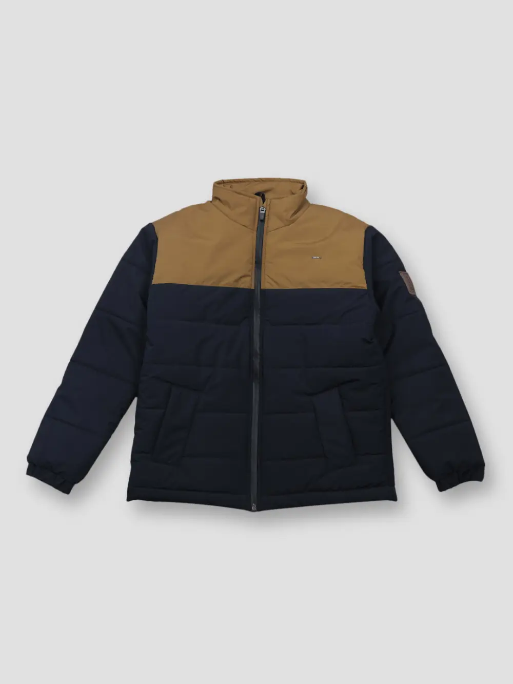 Gini And Jony Boys Navy Color Block Taffeta Heavy Winter Jacket Full Sleeves