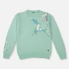 Gini And Jony Girls Green Sequin Acrylic Sweater Full Sleeves
