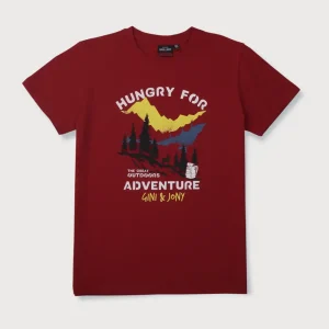 Gini & Jony Boys Blue Printed Cotton T-Shirt Half Sleeves