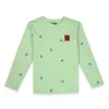 Gini And Jony Boys Green Conversational Print Cotton T-Shirt Full Sleeves