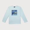 Gini & Jony Boys White Printed Cotton T-Shirt Full Sleeves