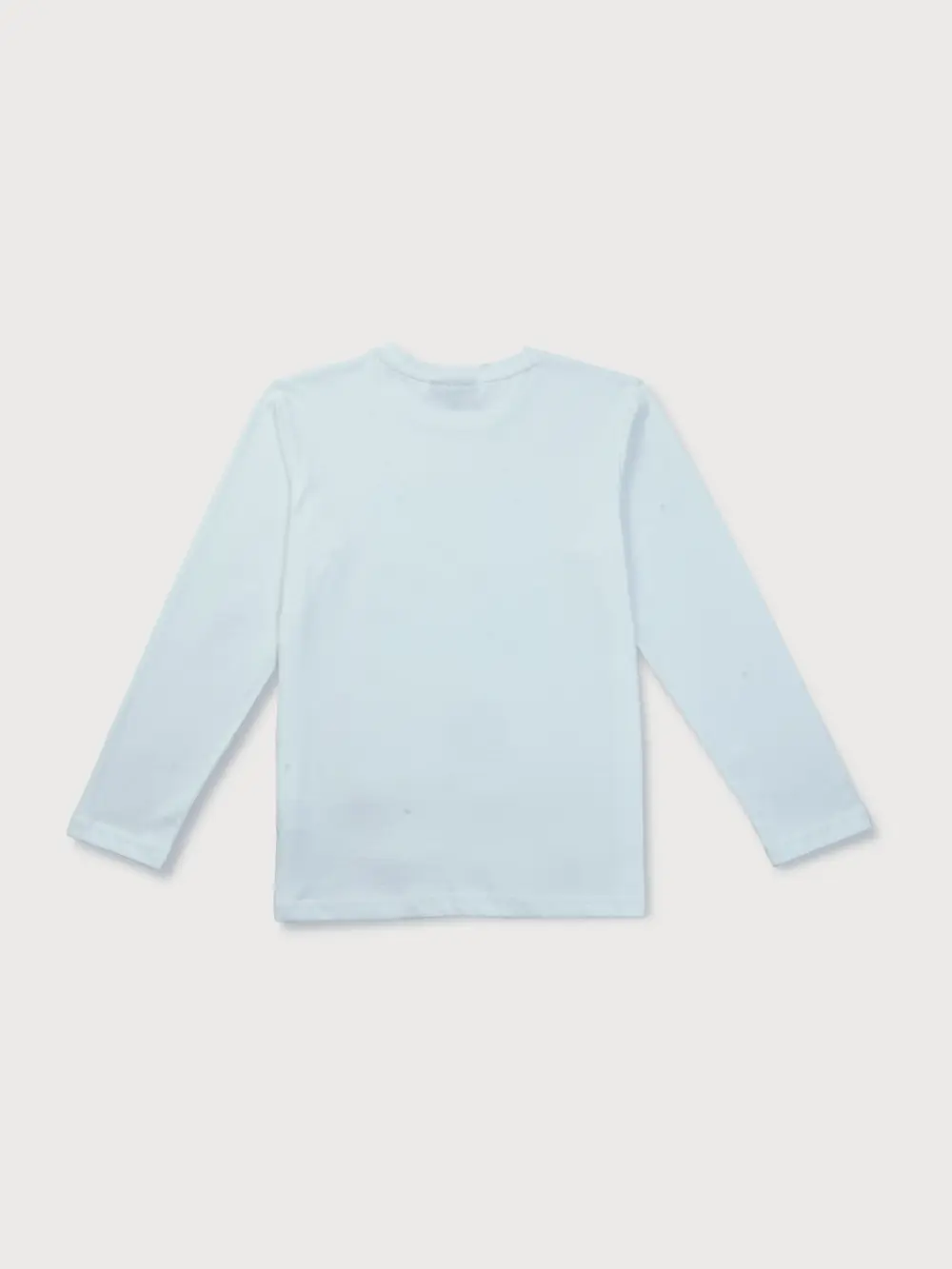 Gini & Jony Boys White Printed Cotton T-Shirt Full Sleeves