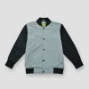 Gini & Jony Boys Grey Solid Taffeta Full Sleeves Woven Jacket