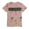 Gini And Jony Boys Peach Abstract Cotton T-Shirt Half Sleeves