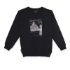 Boys Blue Cotton Printed Sweatshirt