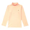 Gini And Jony Girls Peach Logo Cotton Skivvy Full Sleeves