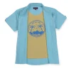 Gini & Jony Boys Blue Solid Cotton Shirt Half Sleeves