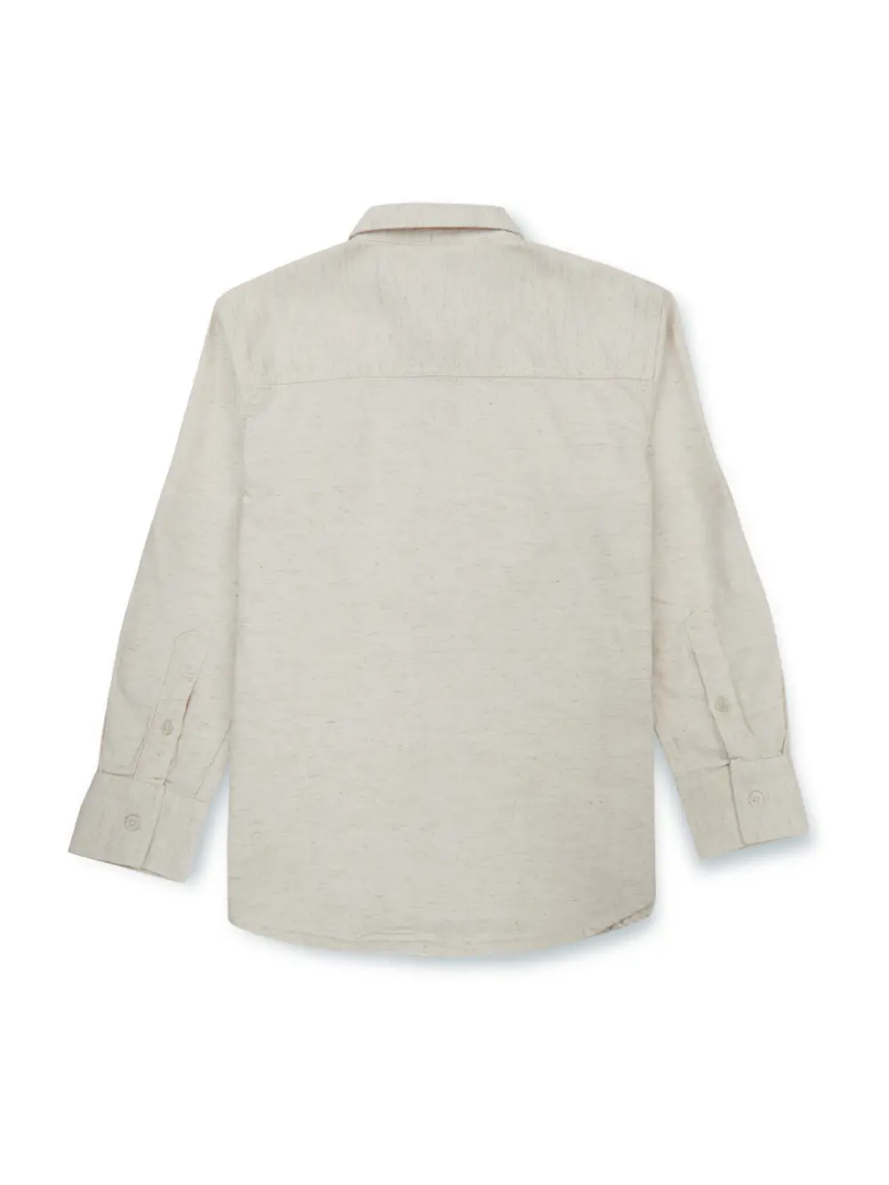 Gini & Jony Boys Off White Solid Cotton Khadi Full Sleeves Shirt