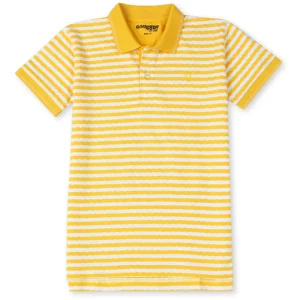 Gini & Jony Boys Yellow Printed Knitted Half Sleeves Polo T-Shirt