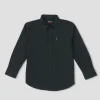 Gini & Jony Boys Black Solid Cotton Full Sleeves Shirt