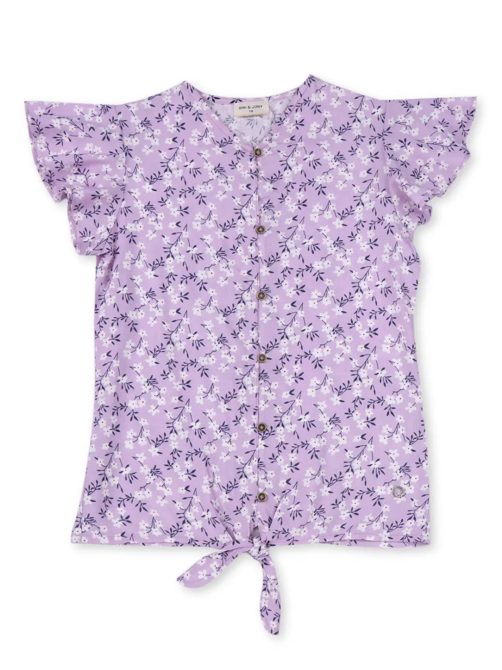 Gini & Jony Girls Yellow Printed Cotton Sleeveless Woven Top