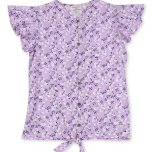 Gini & Jony Girls Yellow Printed Cotton Sleeveless Woven Top