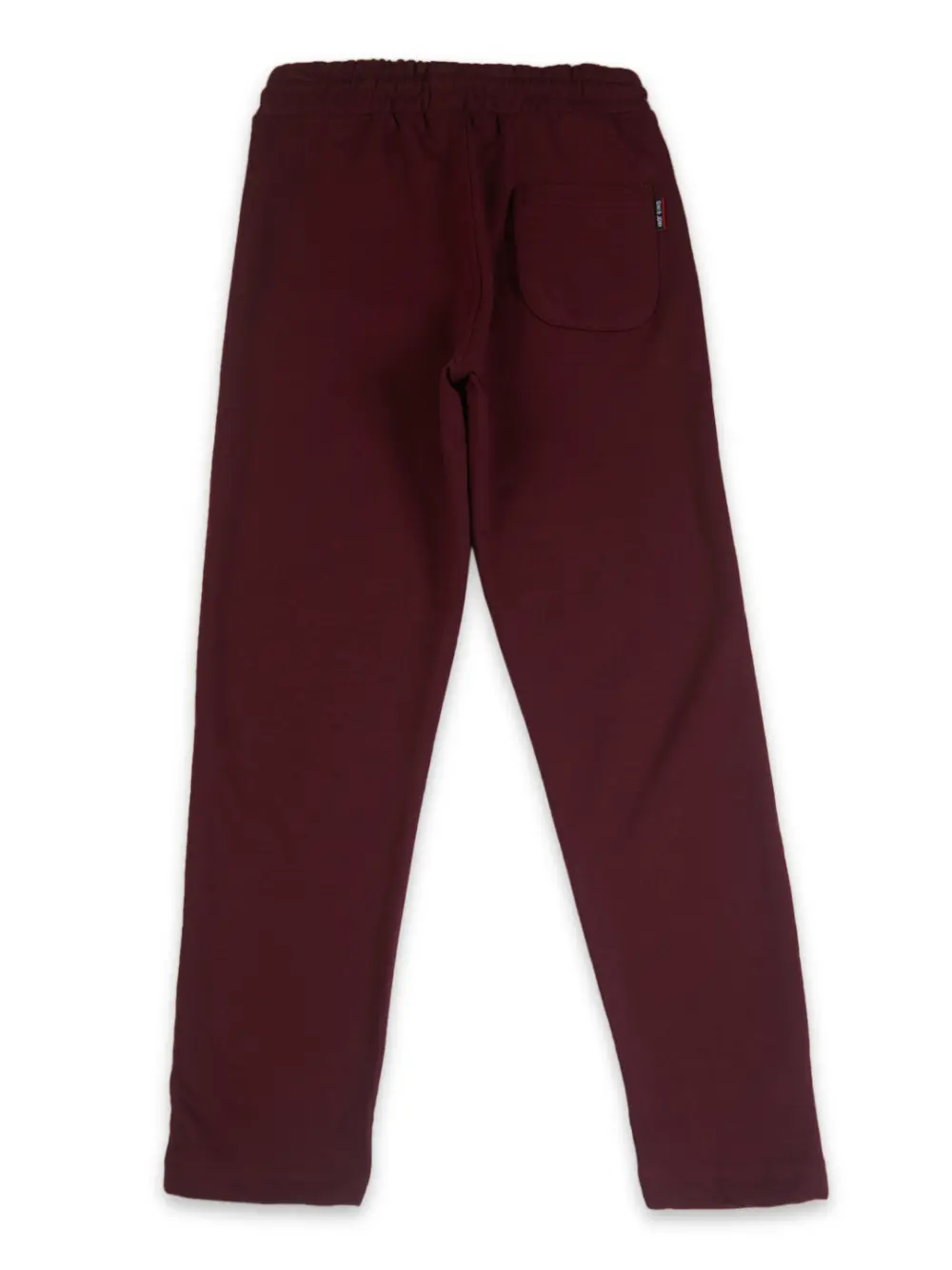 Gini And Jony Boys Maroon Solid Cotton Elasticated Track Pant