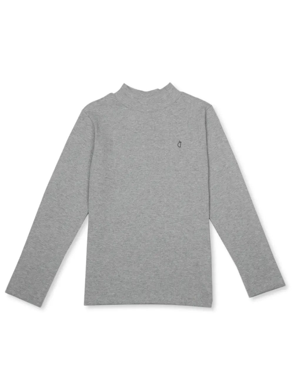 Gini And Jony Girls Grey Solid Cotton Skivvy Full Sleeves 9-10 Years