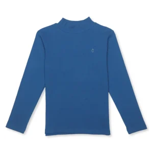 Gini And Jony Girls Blue Solid Cotton Skivvy Full Sleeves 15-16Y