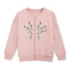 Gini And Jony Girls Pink Embroidery Cotton Knits Jacket Full Sleeves 9-10 Years