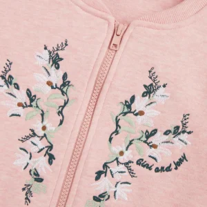 Gini And Jony Girls Pink Embroidery Cotton Knits Jacket Full Sleeves 9-10 Years
