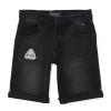 Gini And Jony Boys Grey Solid Cotton Denim Fixed Waist Shorts