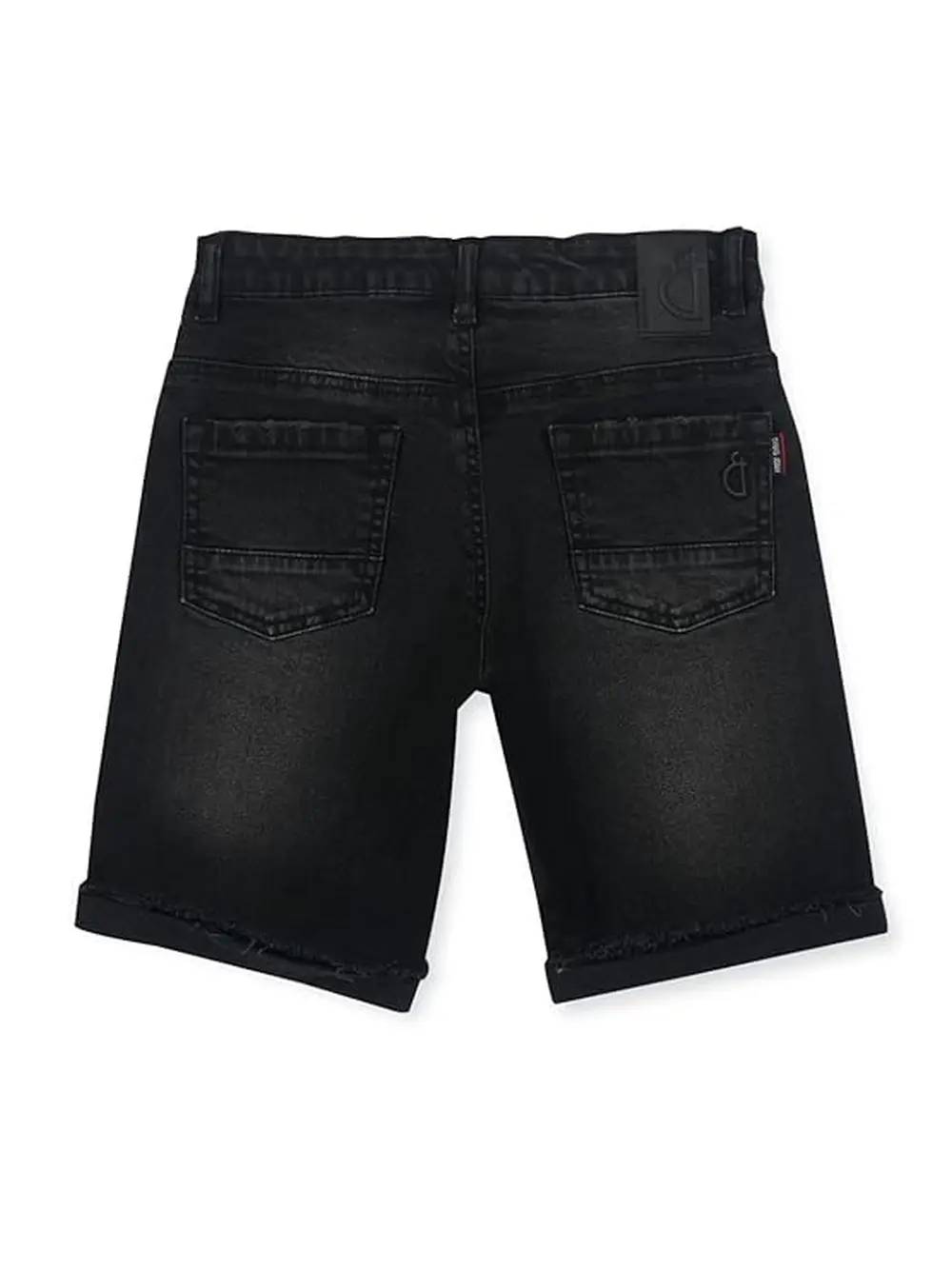 Gini And Jony Boys Grey Solid Cotton Denim Fixed Waist Shorts