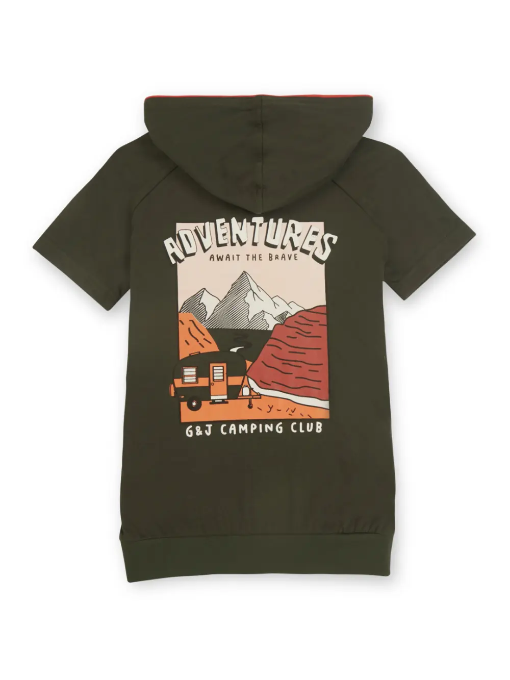 Gini And Jony Boys Olive Graphic Print Cotton T-Shirt Half Sleeves
